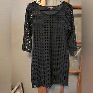 Express Hole Black Layered Dress